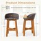 Costway Outdoor Faux Rattan Bar Chairs Set of 2/4 Solid Acacia Wood Bar Stools for Porch Brown/Gray